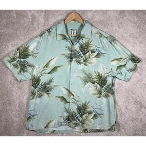 Jamaica Jaxx Silk Hawaiian Shirt‎ XL Tropical Floral Button Down Resort Wear